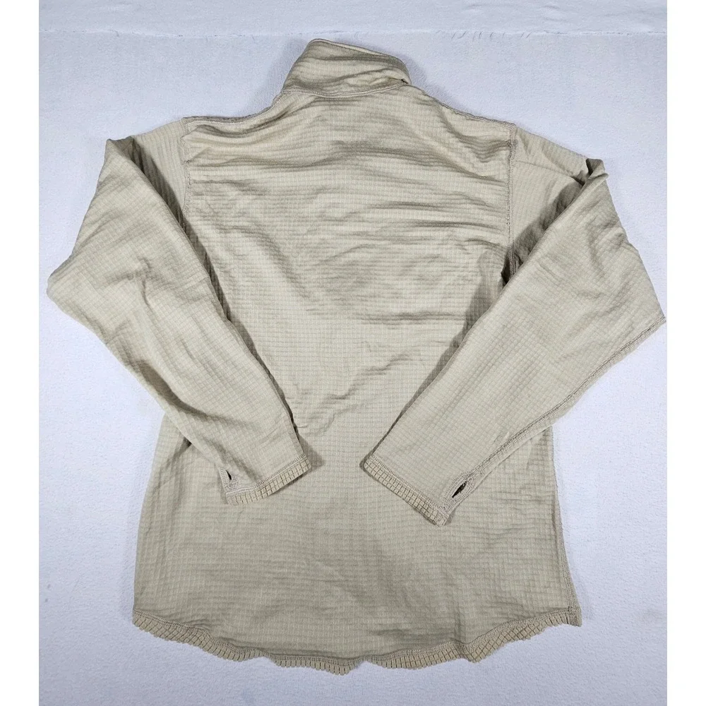US Military ECWCS Gen III Level 2 Grid Fleece Tan 1/4 Zip Thermal Top Medium Reg
